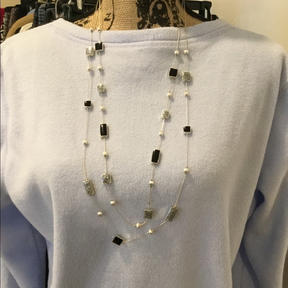 Silver and crystal necklace